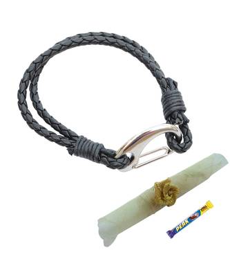 Double Layered Ardent Black  Braided Bracelet cum Rakhi For Brother 1