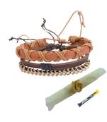 Set of 3 Stylish Brown Bracelet cum Rakhi For Brother