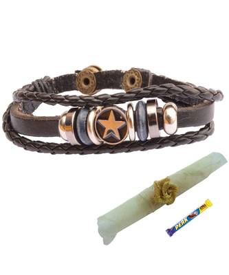 Triple Layered  Star Symbol  Bracelet cum Rakhi For Brother 1
