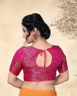 Pink Women'S Jacquard  With Boat Neck Blouse 2