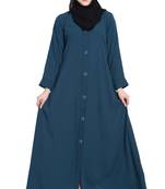 Front-open abaya- Blue color