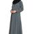 Collared casual abaya- Grey