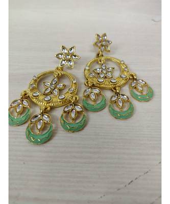 Gold Plated Green Chandbali 2