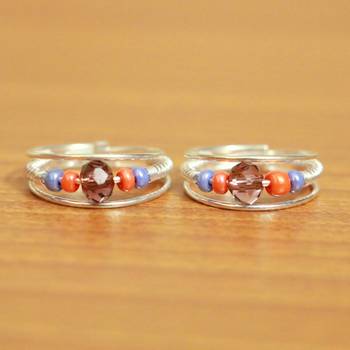 Multicolor Crystal Toe-Rings 1