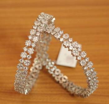 White Cubic Zirconia Bangles-And-Bracelets 1