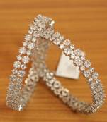 White Cubic Zirconia Bangles-And-Bracelets