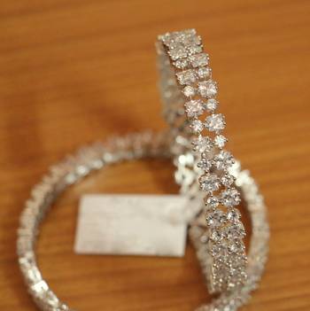 White Cubic Zirconia Bangles-And-Bracelets 2