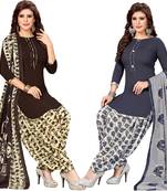 Multicolor printed crepe salwar