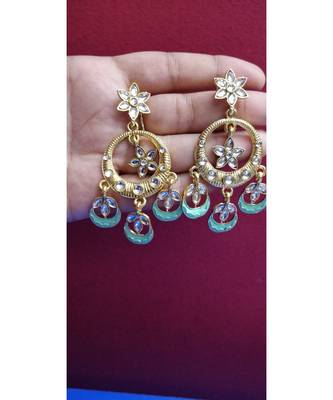 Gold Plated Green Chandbali 3