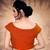 Orange Women'S Silk With Boat Neck Blouse