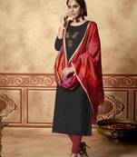 Black resham embroidery cotton salwar