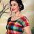 Red Women's Silk With Round Neck Blouse