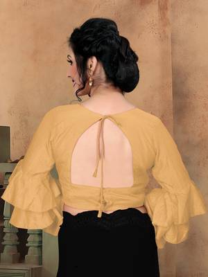 Beige Women'S Silk With V Neck Blouse 2