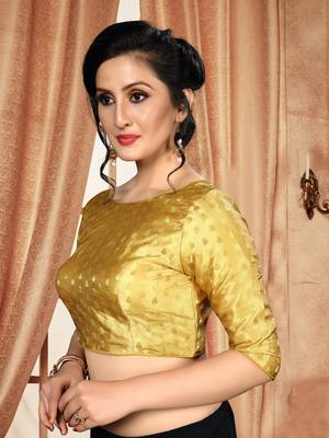 Beige Women'S Jacquard With Round Neck Blouse 4