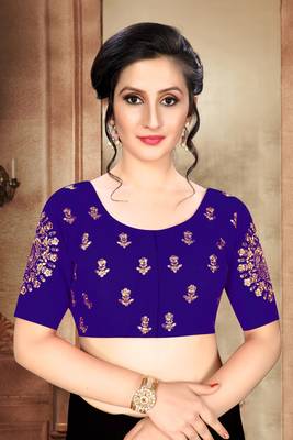 Blue Women'S Phantom With Round Neck Blouse 1