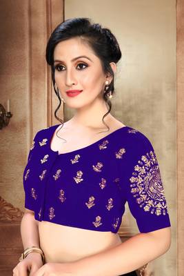 Blue Women'S Phantom With Round Neck Blouse 4