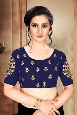 Blue Women'S  Phantom With Round Neck Blouse 1