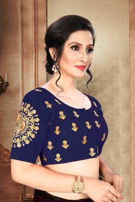 Blue Women'S  Phantom With Round Neck Blouse 3
