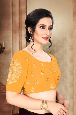 Yellow Women'S Phantom With Round Neck Blouse 3