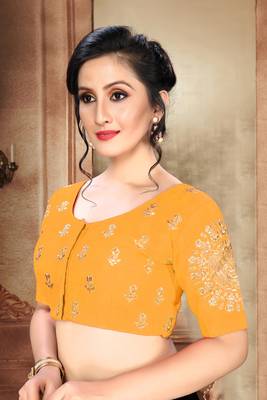 Yellow Women'S Phantom With Round Neck Blouse 4