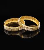 Pearl Golden Traditional Bangles Set Of 2