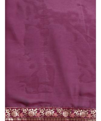 Magenta Woven Silk blend saree with blouse 4