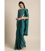 Green embroidered Georgette saree with blouse