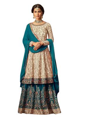 Off White Embroidered Georgette Salwar 1