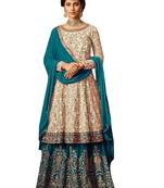 Off White Embroidered Georgette Salwar