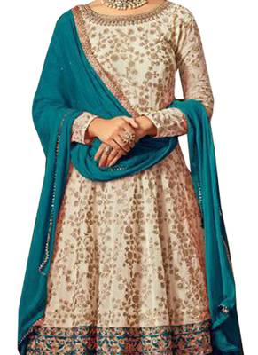 Off White Embroidered Georgette Salwar 2