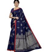 Purple Printed Art Silk saree with blouse