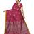 Pink Printed Art Silk saree with blouse
