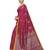 Pink Printed Art Silk saree with blouse