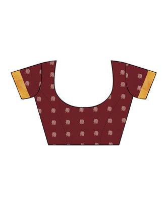 Maroon Printed Art Silk saree with blouse 3