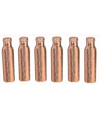 Copper hammered bottle set of 6 piece 1