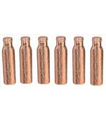 Copper hammered bottle set of 6 piece