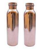Copper plain bottle set of 2 piece