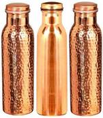 copper 1 plain bottle 2 hammered bottle set of 3 piece