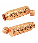 Copper big hammered bottle 2 piece