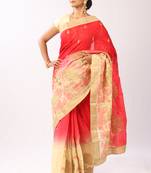 Pink Embroidered Art Silk Saree With Blouse