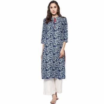 cotton rayon blue green combo designer kurtis 2