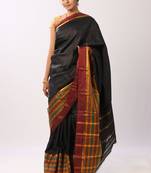 Black Woven Art Silk Saree With Blouse