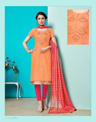 Orange Embroidered Cotton Salwar 1