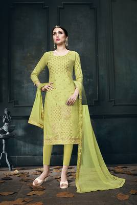 Green Embroidered Cotton Salwar 1
