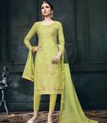 Green Embroidered Cotton Salwar