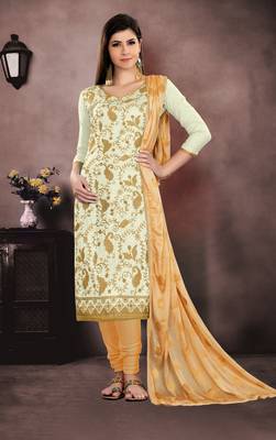 Off-White Embroidered Cotton Salwar 1