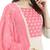 White & Baby Pink Cotton Jacquard Embroidered Dress Material With Mirror Work & Embroidered Dupatta