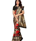 Black Woven art silk  Saree With Blouse
