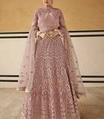 Pink Resham Embroidery Net Salwar