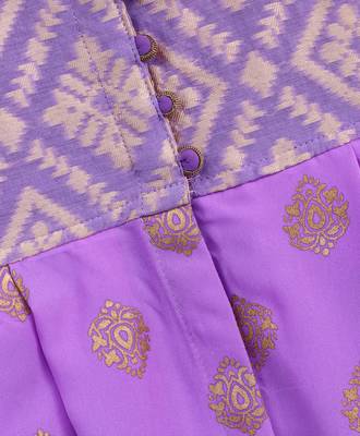Purple printed brocade kids-tops 3